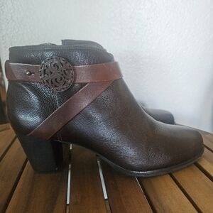 Brighton Gaucho Brown Leather Booties